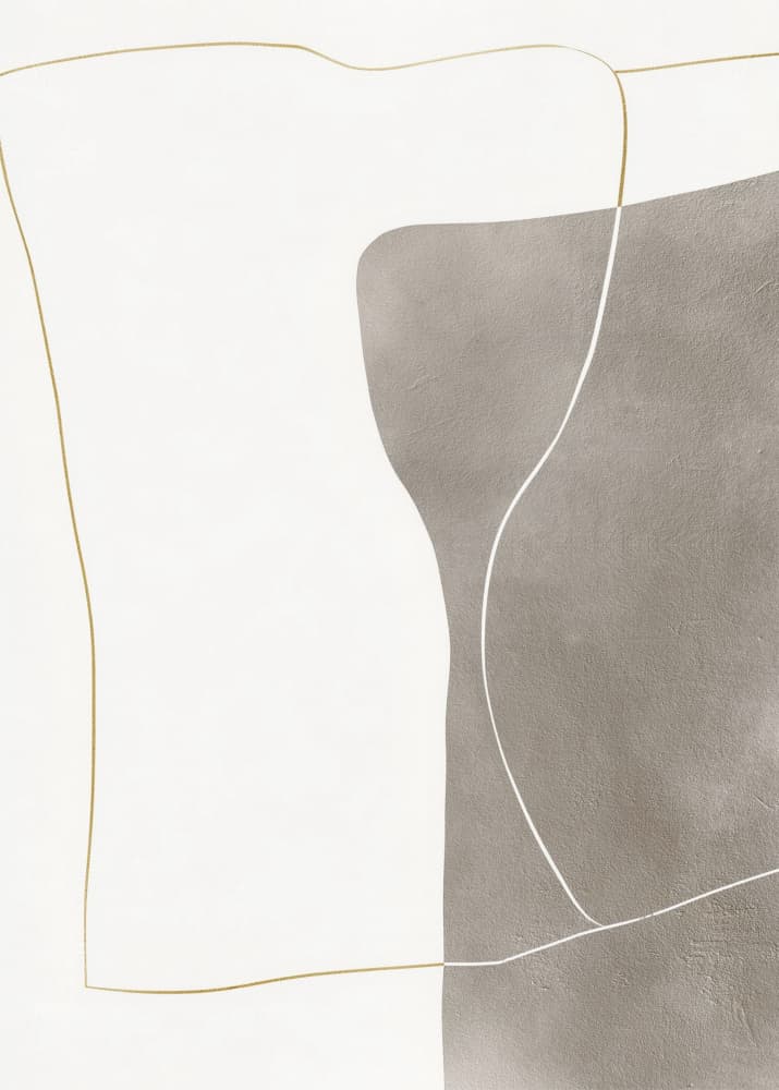 Neutral Organic Gold Lines by Alma — canvas wall art