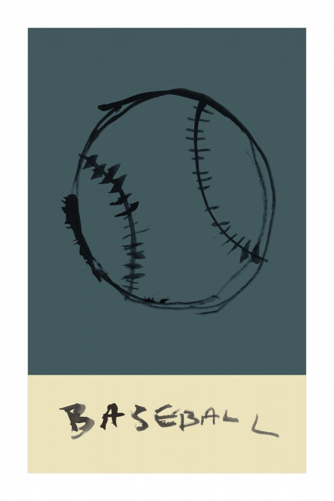 Hand Drawn Baseball by cartissi — canvas wall art