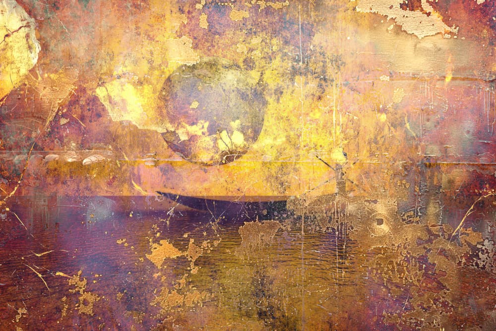 Golden Abstract Patina by Rafal Kulik — canvas wall art