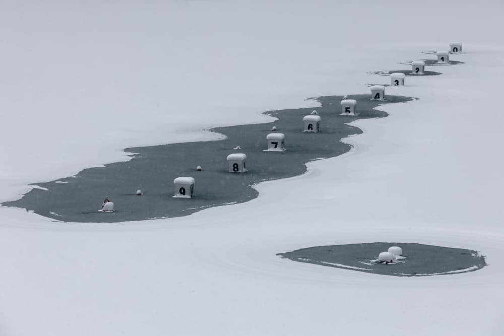 Frozen Lake Markers by Tsuneya Fujii — canvas wall art