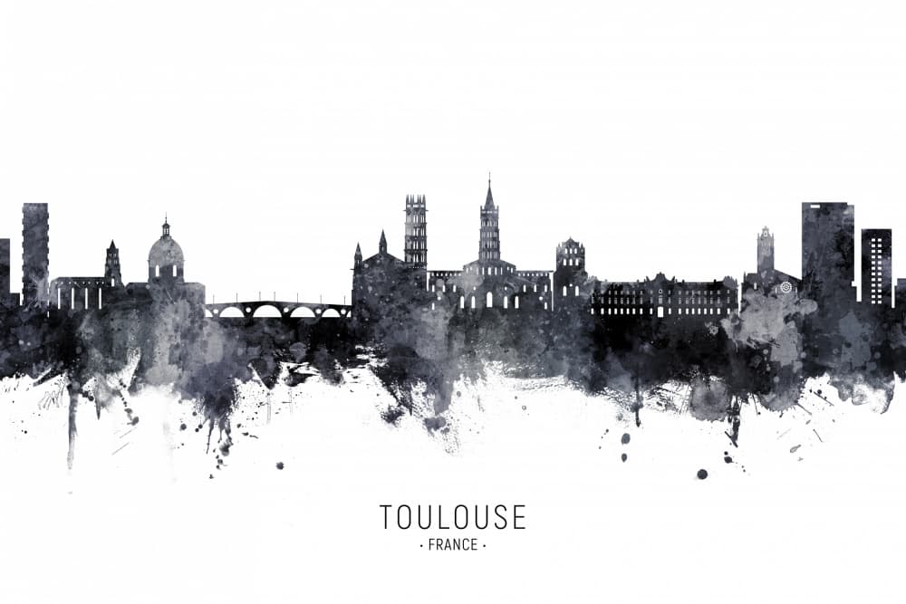 Toulouse France Skyline by Michael Tompsett — canvas wall art