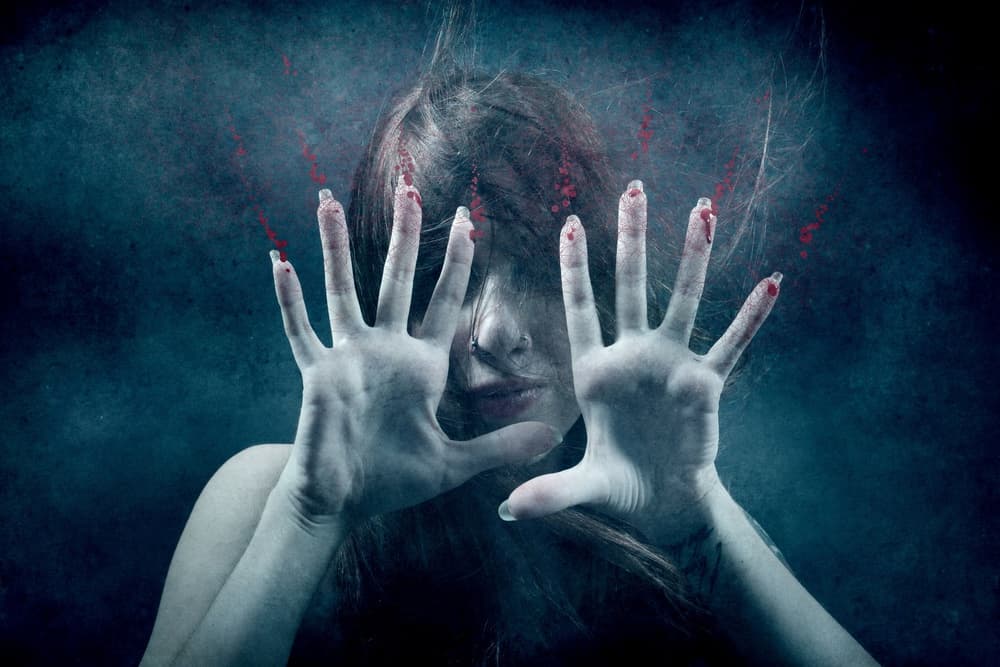 Eerie Bloody Hands by Olga Mest — canvas wall art