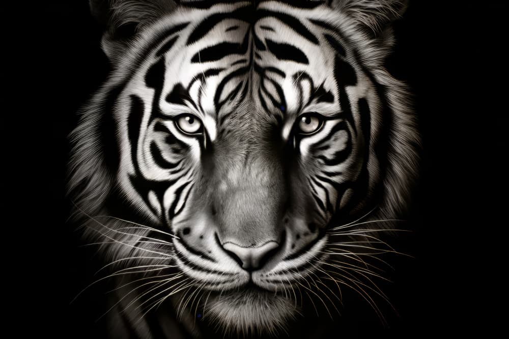 White Tiger Gaze by Bilge Paksoylu — canvas wall art