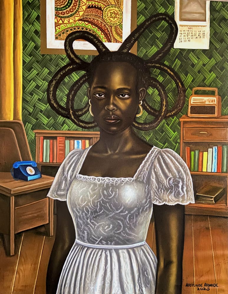 Serene Braided Portrait by Ayotunde ayomide — canvas wall art