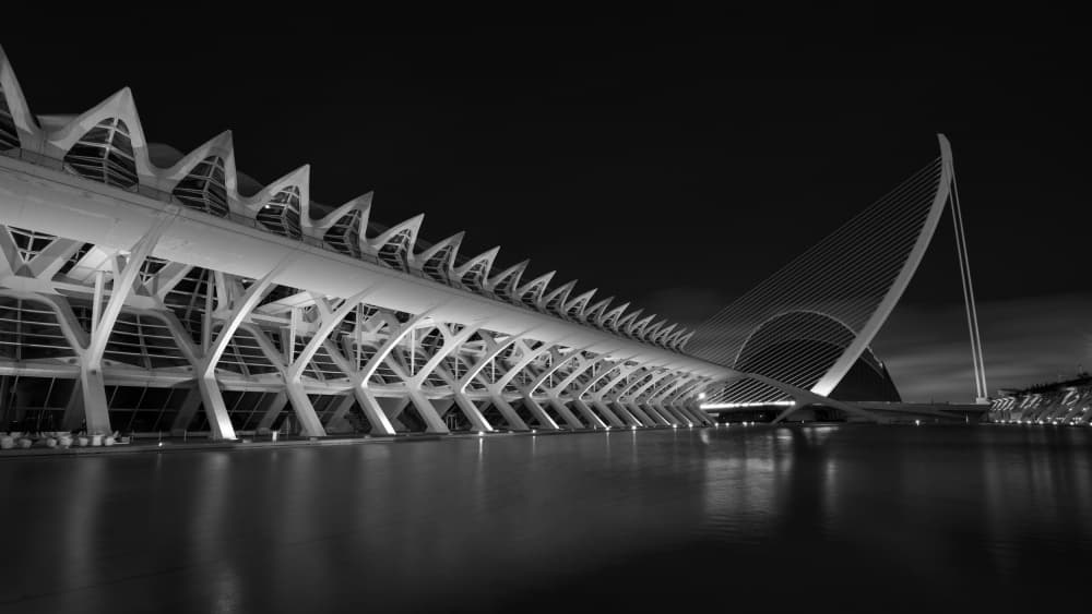 Sleek Night Architecture by Jean Vandijck — canvas wall art