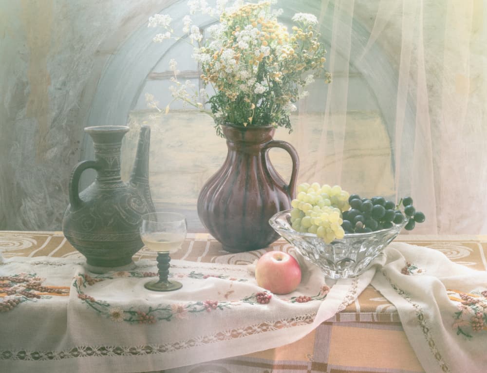 Rustic Table Still Life by UstinaGreen — canvas wall art