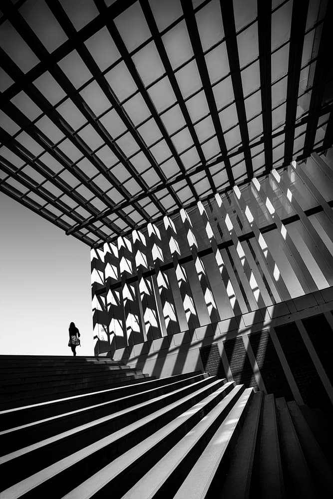 Modern Staircase Shadows by Paulo Abrantes — canvas wall art