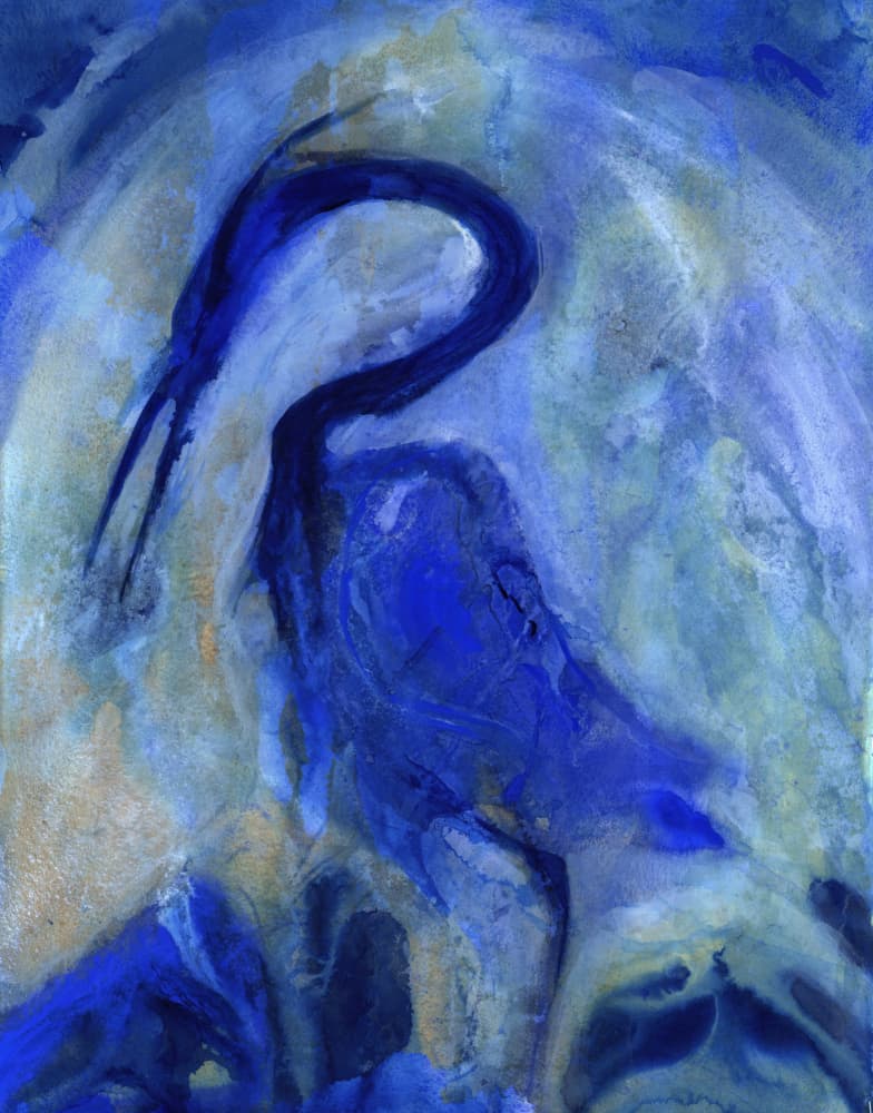 Abstract Blue Heron by RodMacIver — canvas wall art