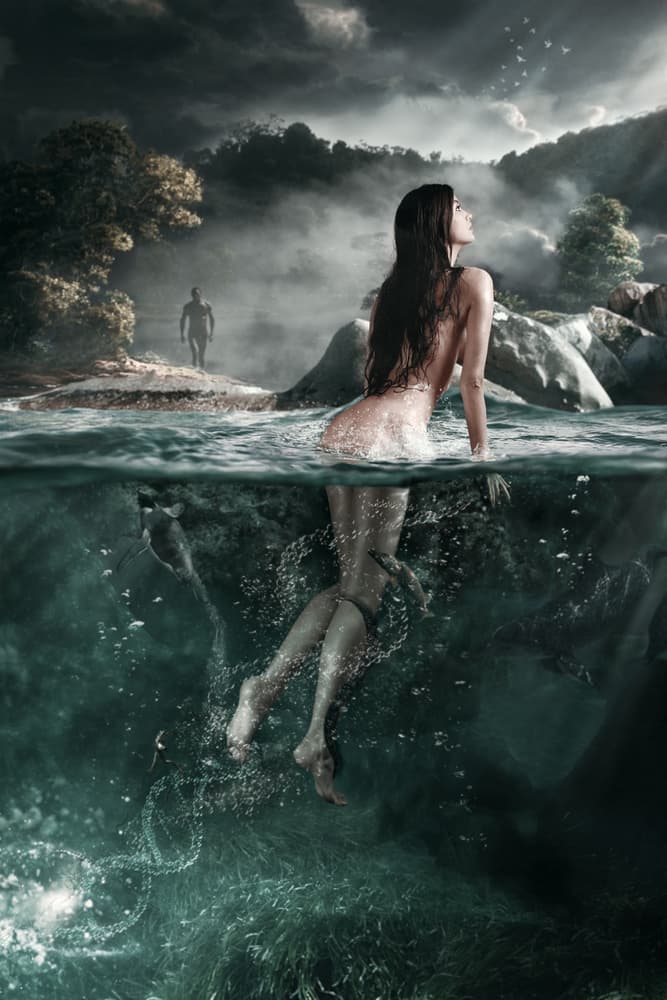 Mysterious Lake Nymph by Sergey Parishkov — canvas wall art