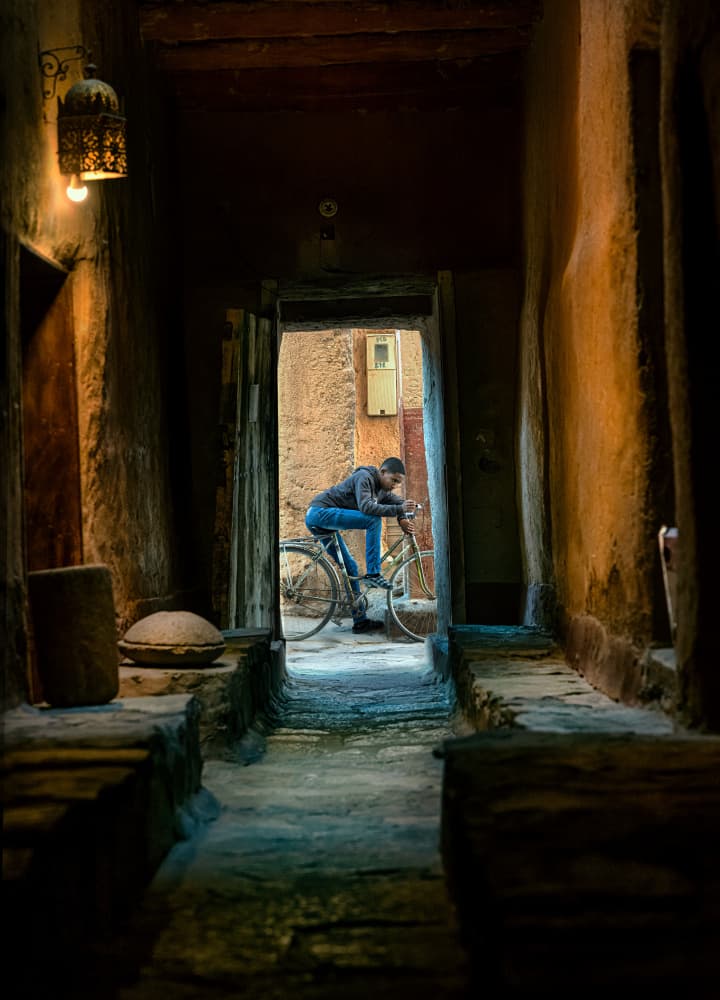 Bicycle in Old Alley by Waldemar Szmidt — canvas wall art