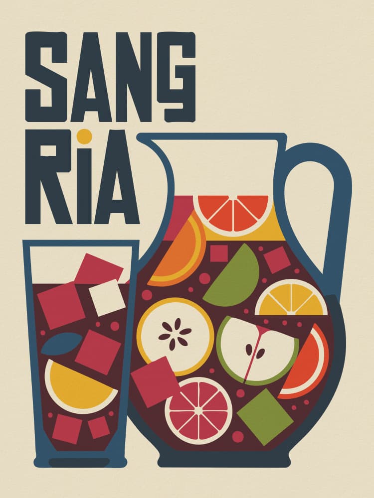 Retro Sangria Pitcher by Andreas Magnusson — canvas wall art