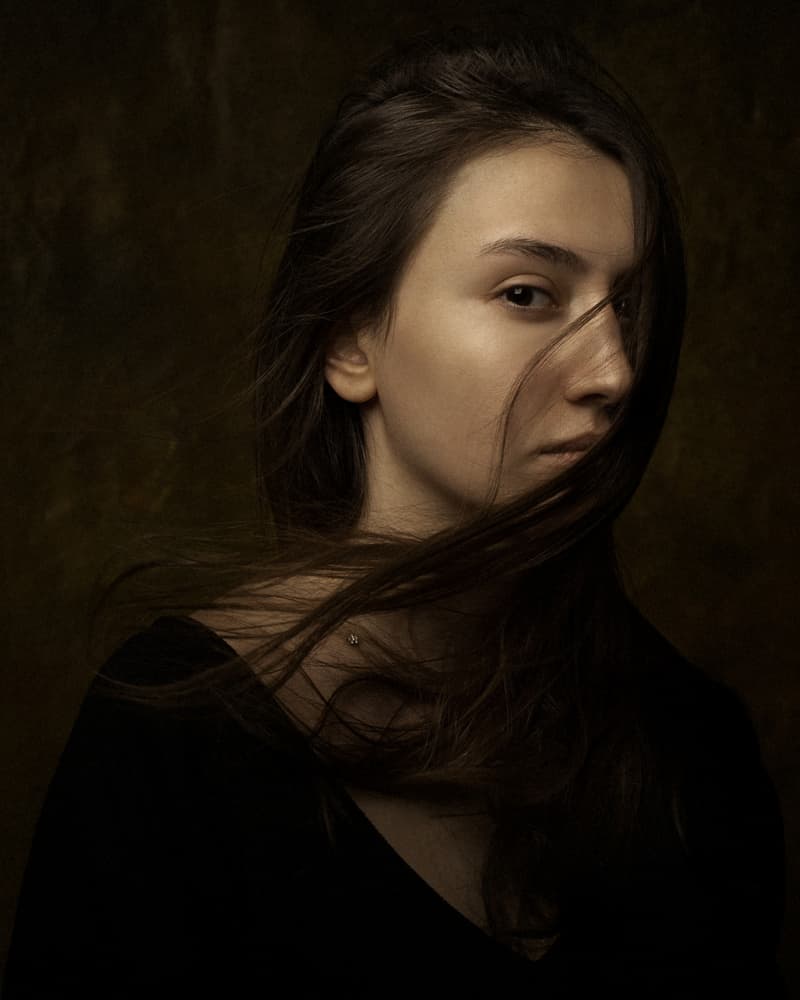 Pensive Woman Portrait by Mehdi Mokhtari — canvas wall art