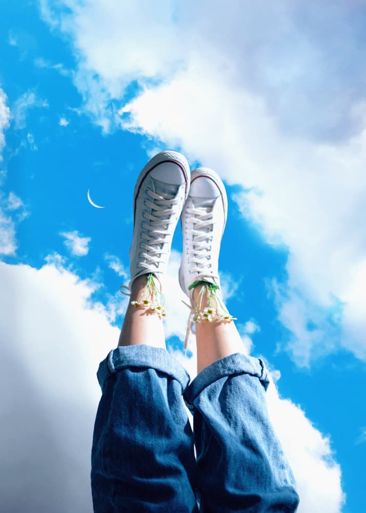 Dreamy Sky Sneakers by Ariz Rab — canvas wall art