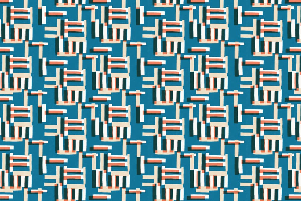 Cyanopatternno09 by Treechild — canvas wall art