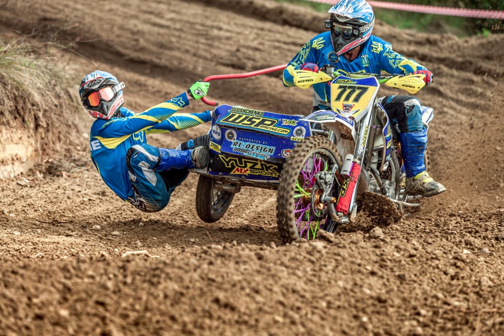 Sidecar Motocross Action by Dmitry Stepanov — canvas wall art