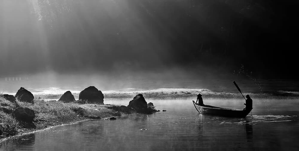 Fishermen In Morning Mist by Nunu Rizani — canvas wall art