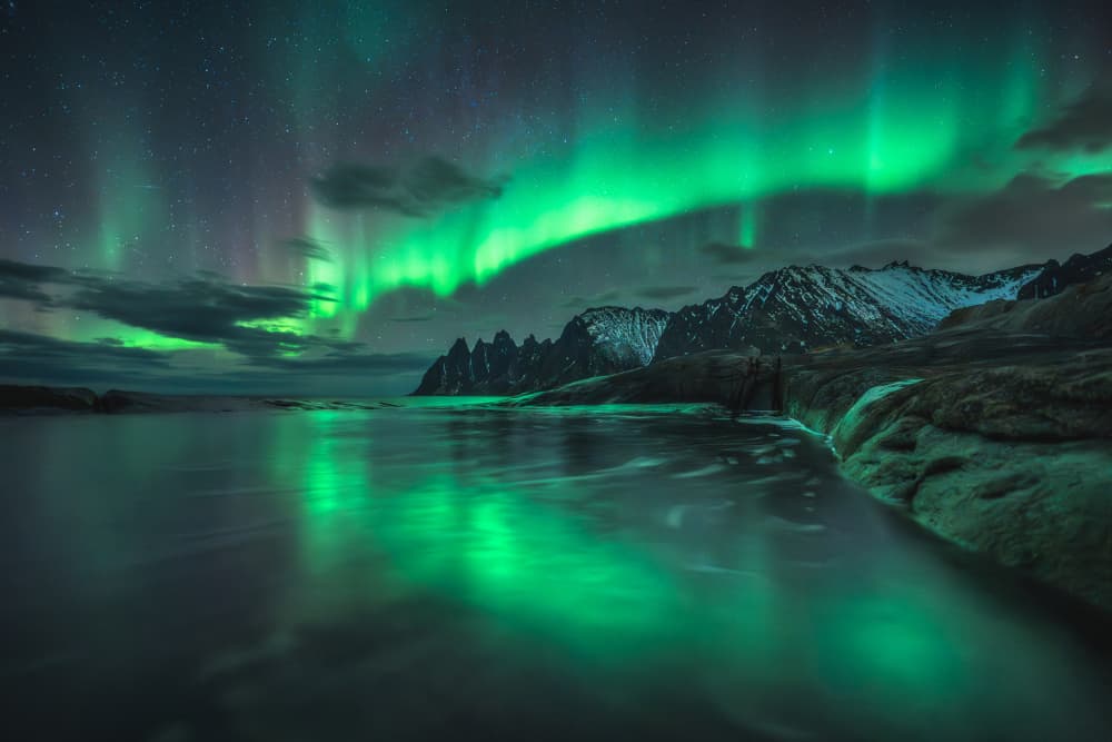 Northern Lights Reflection by Carlos Gonzalez — canvas wall art