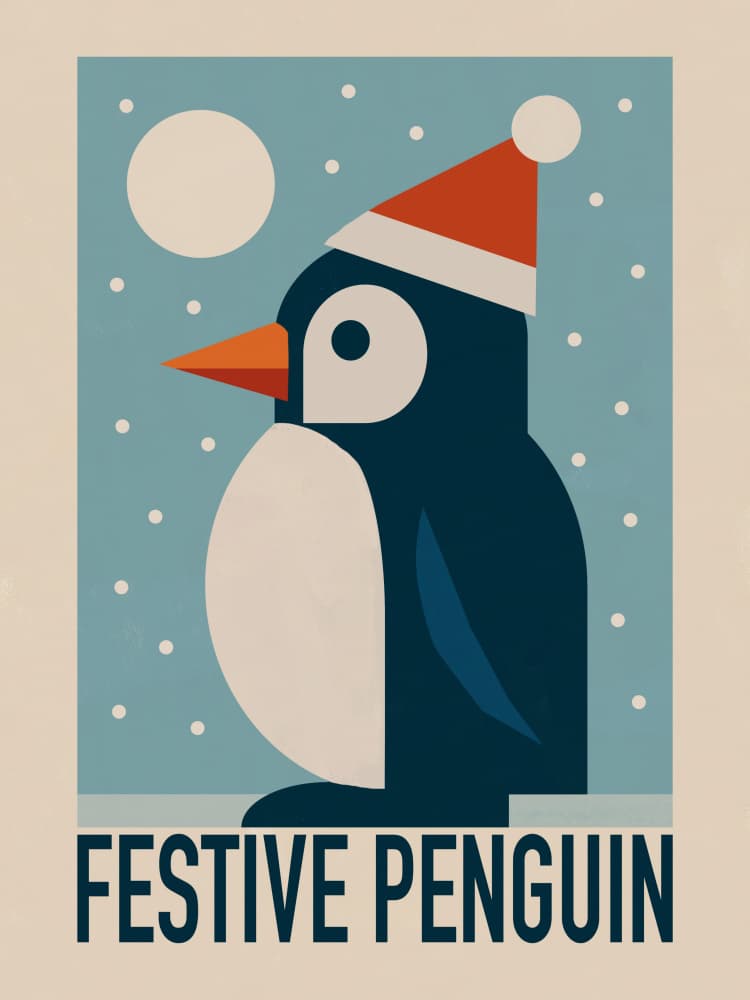 Joyful Winter Penguin