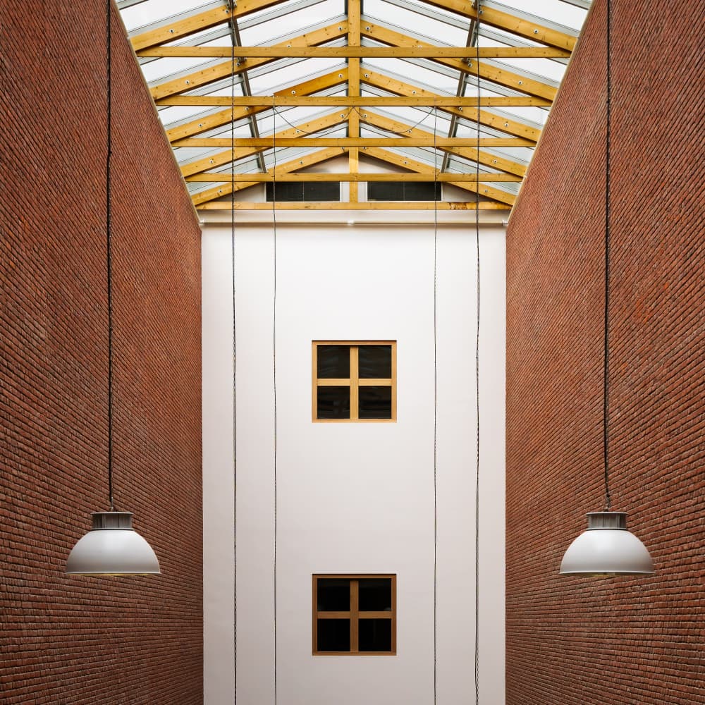 Architectural Skylight Interior by Luc Vangindertael (laGrange) — canvas wall art