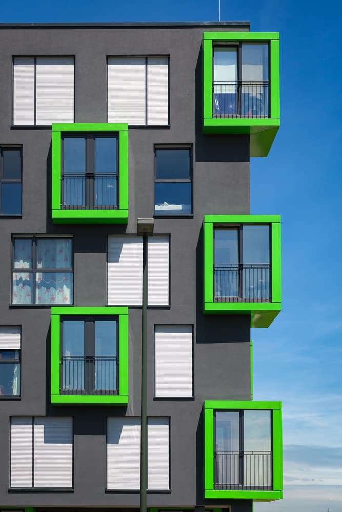 Modern Green Facade by Peter Pfeiffer — canvas wall art