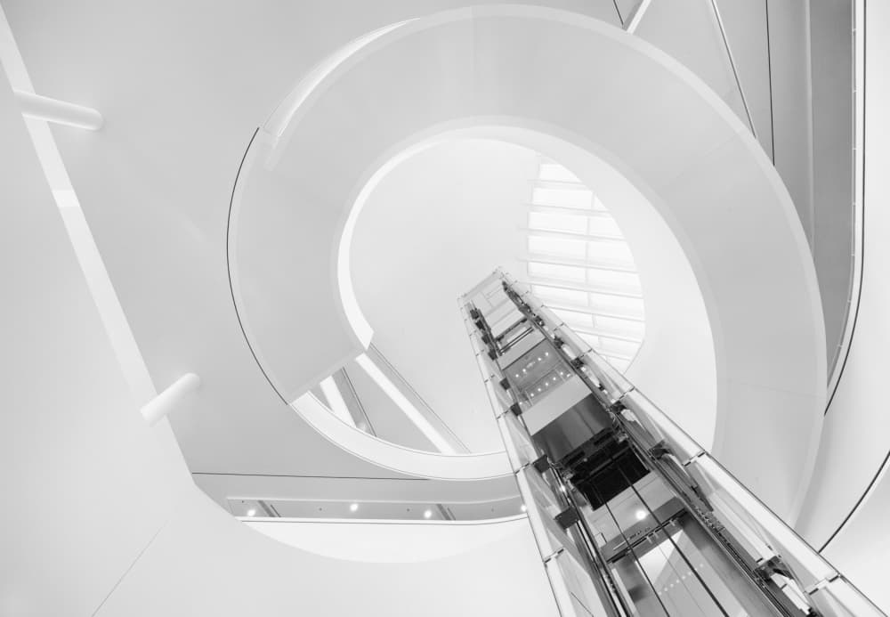 Modern Spiral Architecture by Jeroen van de Wiel — canvas wall art