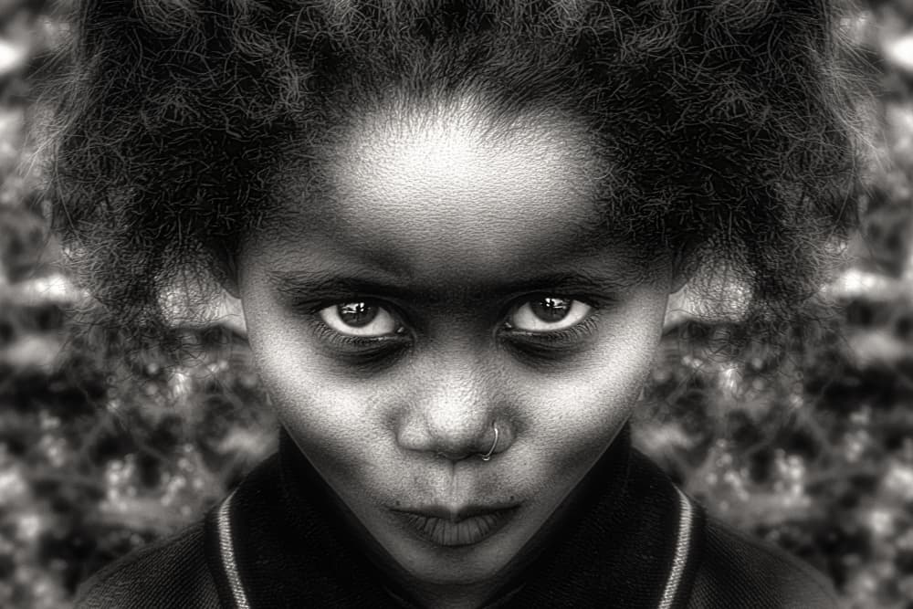 Intense Child Gaze by Sergio Pandolfini — canvas wall art