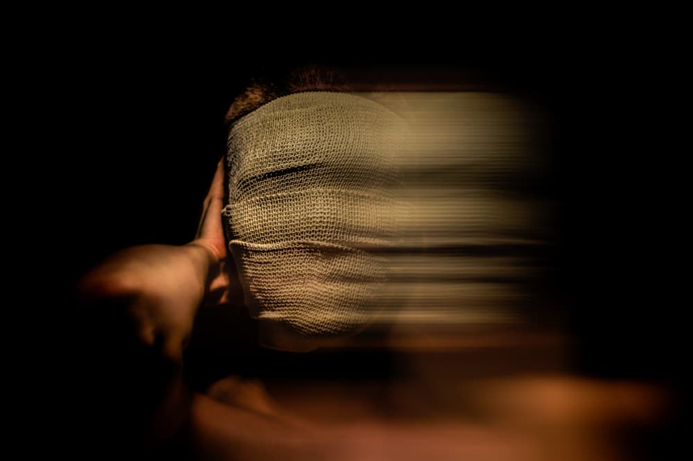 Mysterious Wrapped Head by Steve Hermann — canvas wall art