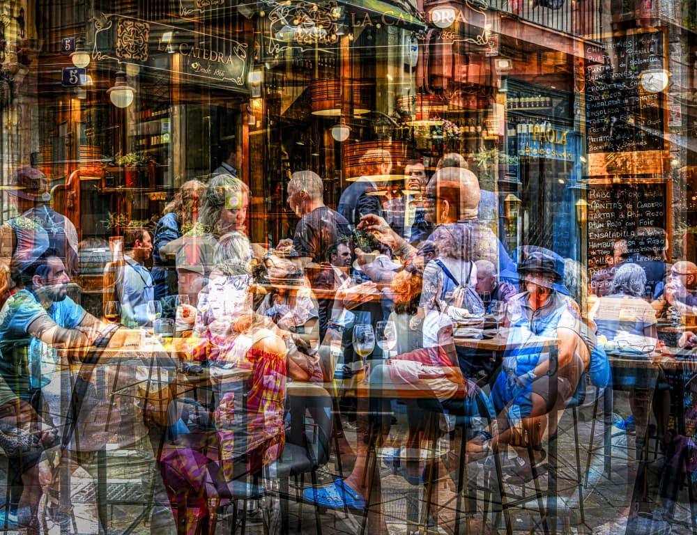Lively Urban Reflections by Martin Steeb — canvas wall art
