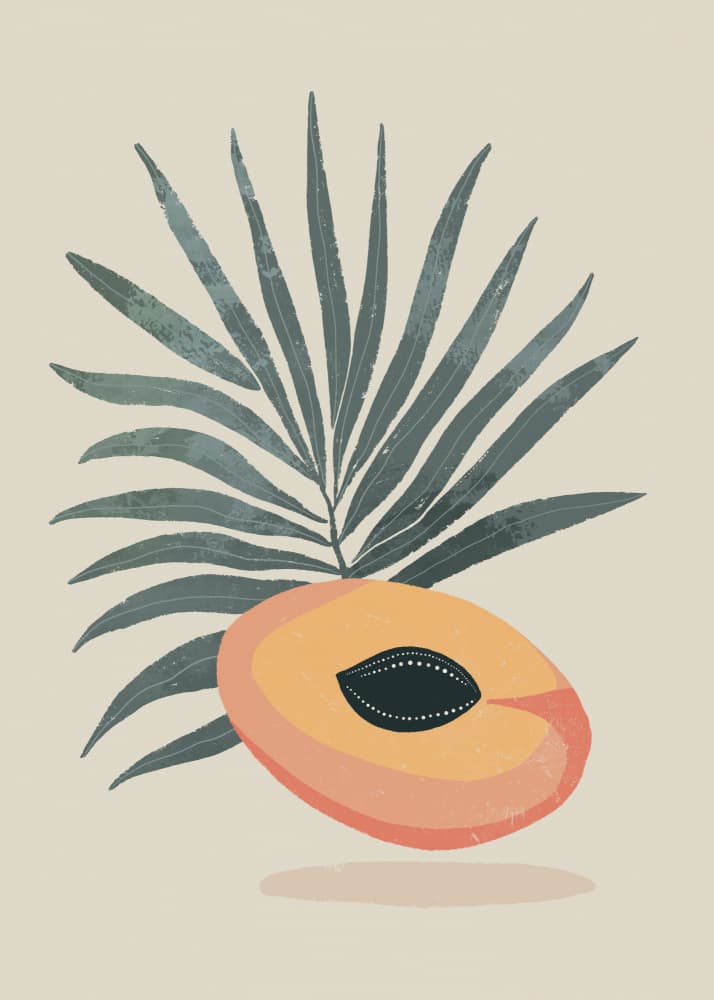 Peach and Palm by Katarzyna Gąsiorowska — canvas wall art