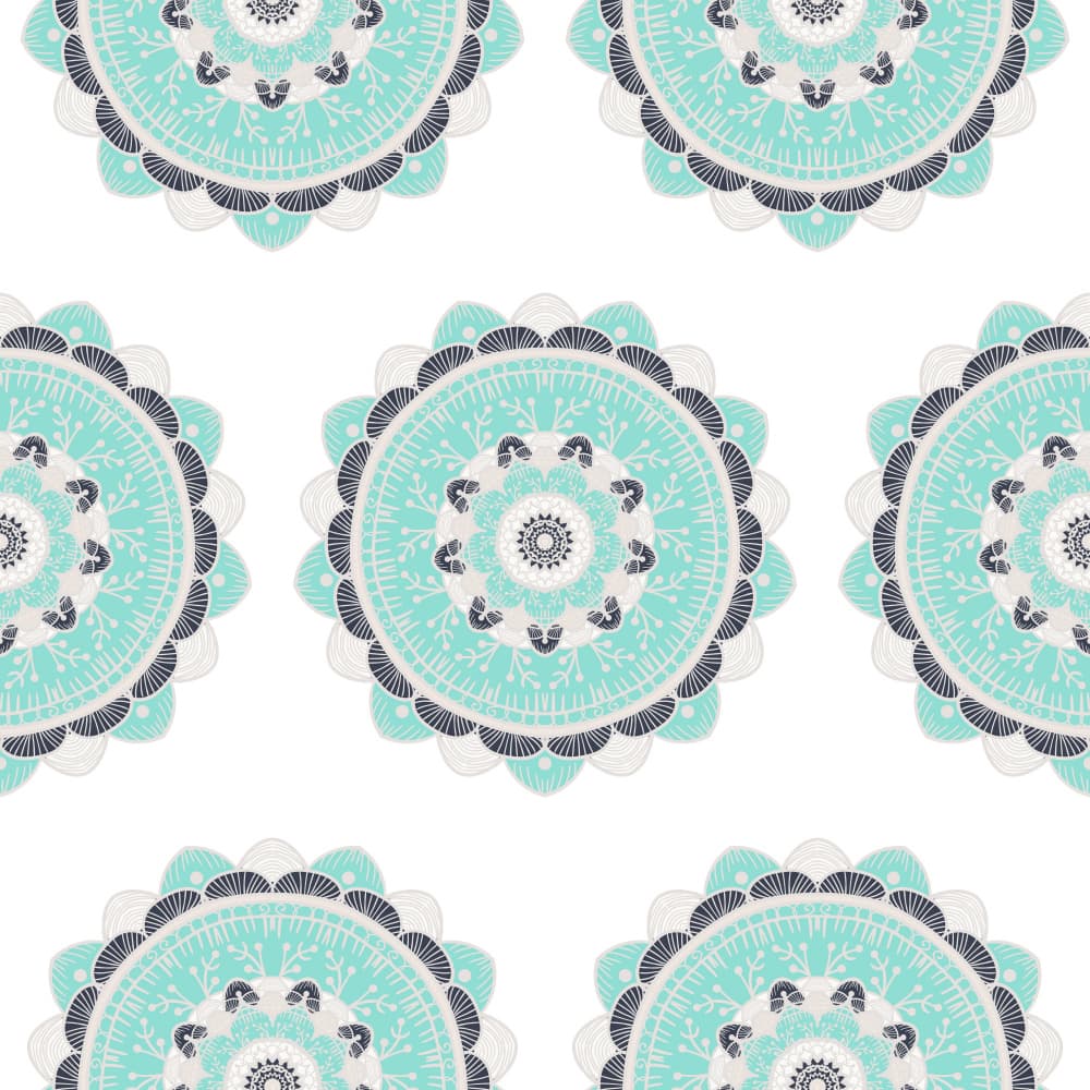 Bohemian Teal Mandalas by Marika Barsrsind — canvas wall art