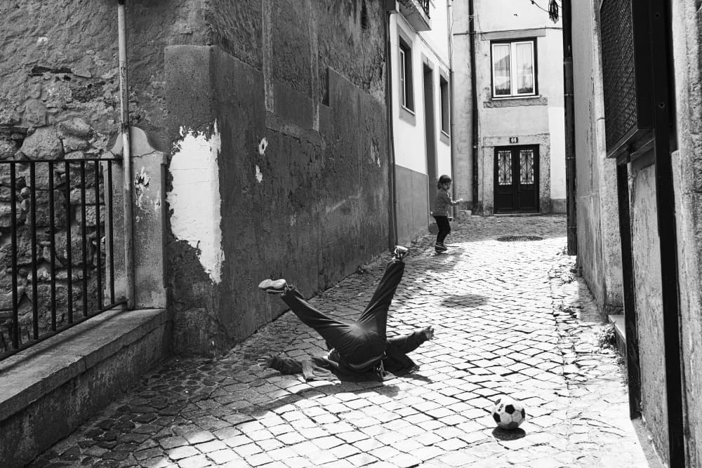 Street Soccer Tumble by Rui Caria — canvas wall art