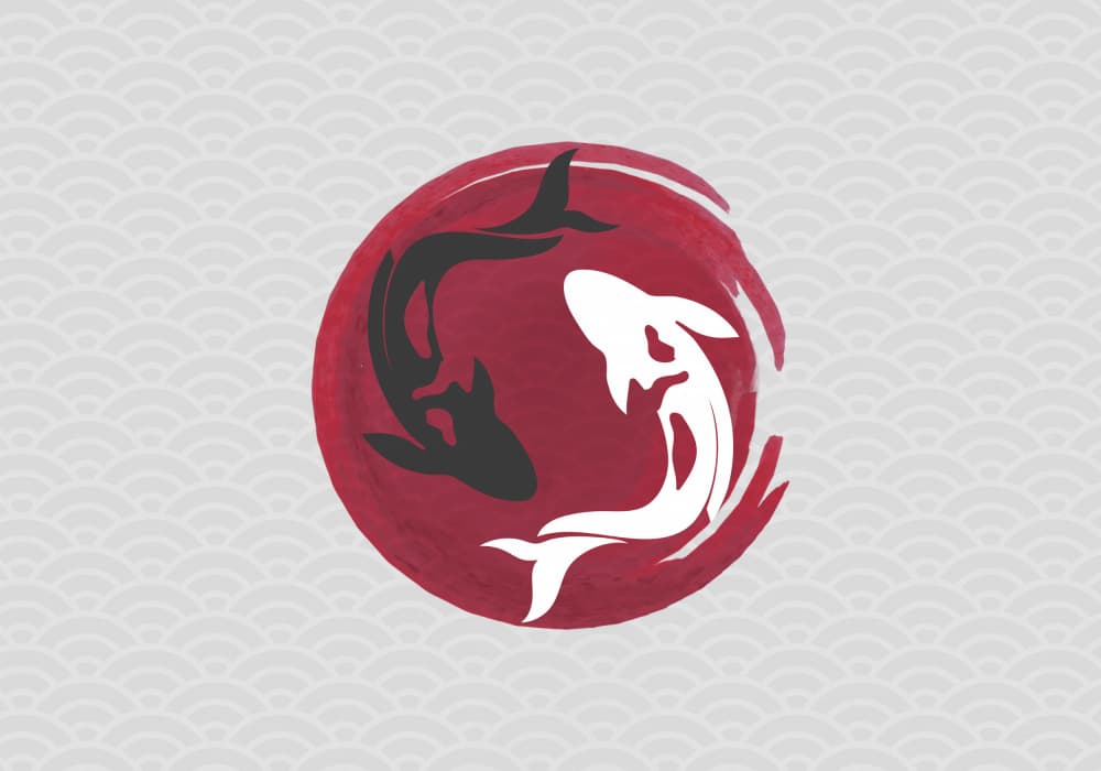 Yin Yang Koi Fish by Fadil Roze — canvas wall art