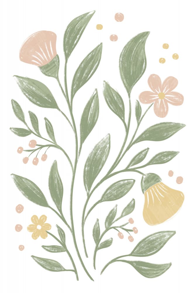 Soft Floral Whimsy by Martina — canvas wall art