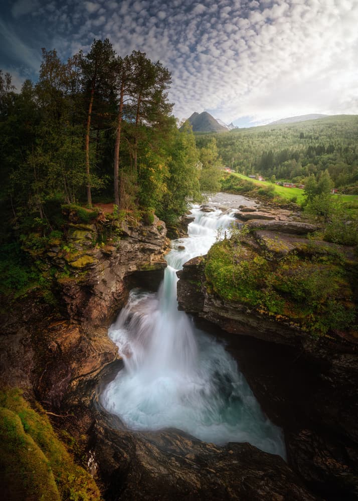 Wild Mountain Waterfall by Juan Pablo de Miguel — canvas wall art