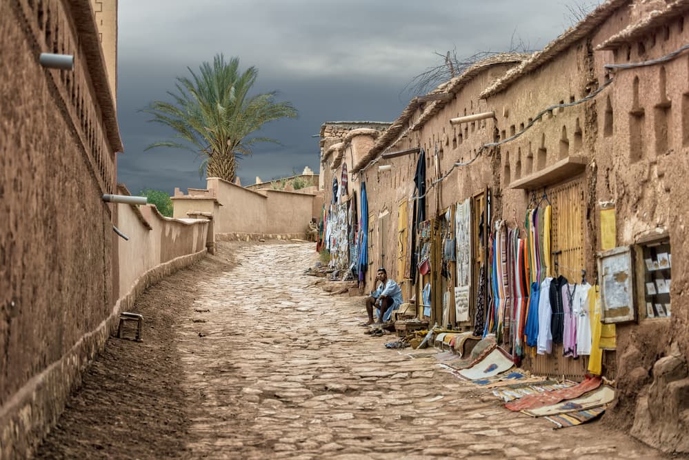 Moroccan Market Street by Piet Flour — canvas wall art
