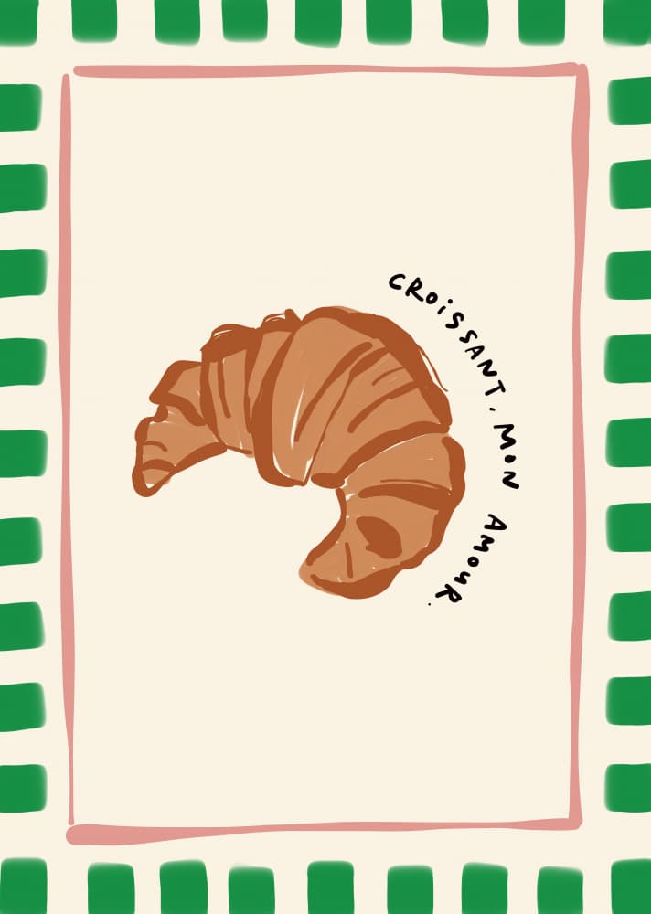 Croissant Mon Amour by Rio Soléy — canvas wall art