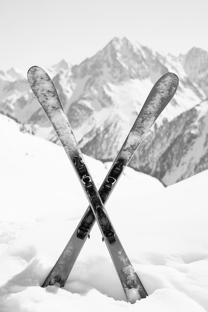Skis and Alpine Peaks by Pictufy Studio IV — canvas wall art