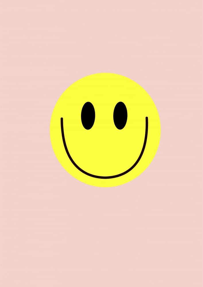 Happy Yellow Smiley by Ute Arnold — canvas wall art
