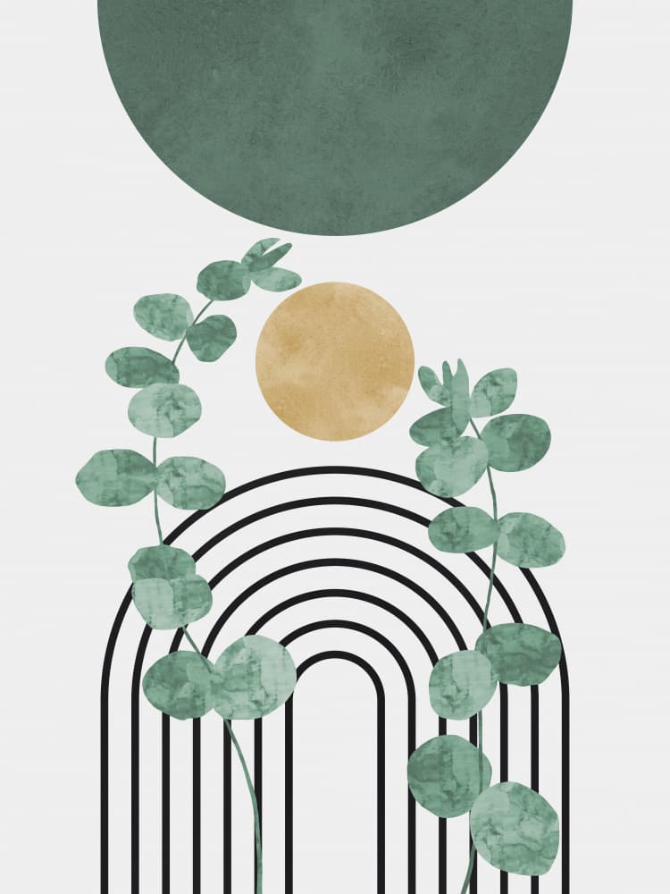 Golden Eucalyptus Arch by Vitor Costa — canvas wall art