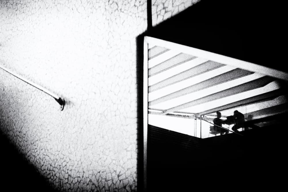Figures on Stairs Reflection by Rui Correia — canvas wall art