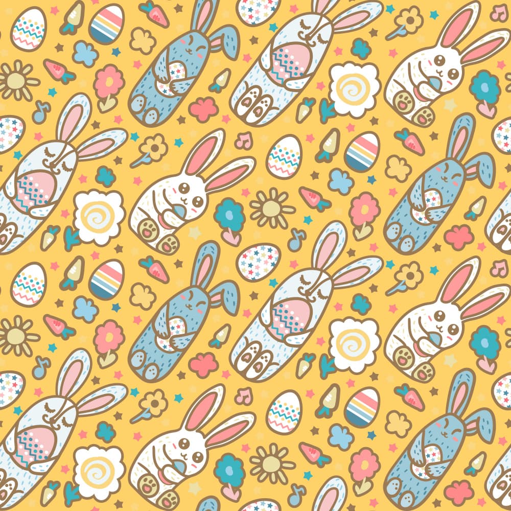 Cute Easter Bunny Friends by Marika Barsrsind — canvas wall art