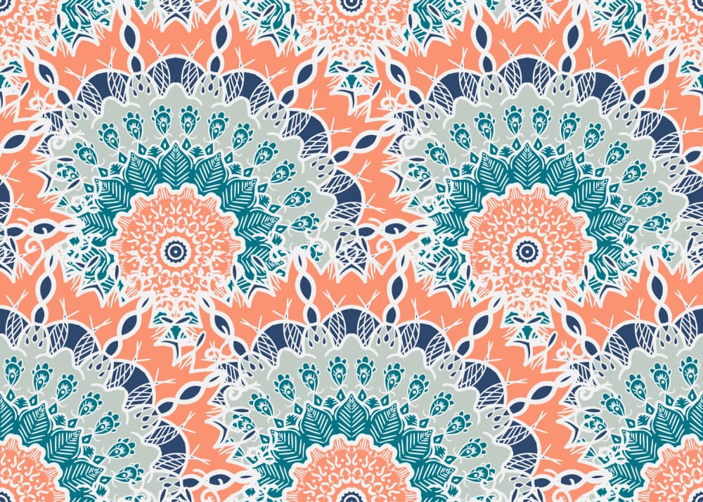 Vibrant Floral Mandala by Marika Barsrsind — canvas wall art