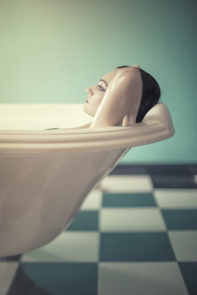 Serene Bathtub Retreat by ronaldnovianus — canvas wall art