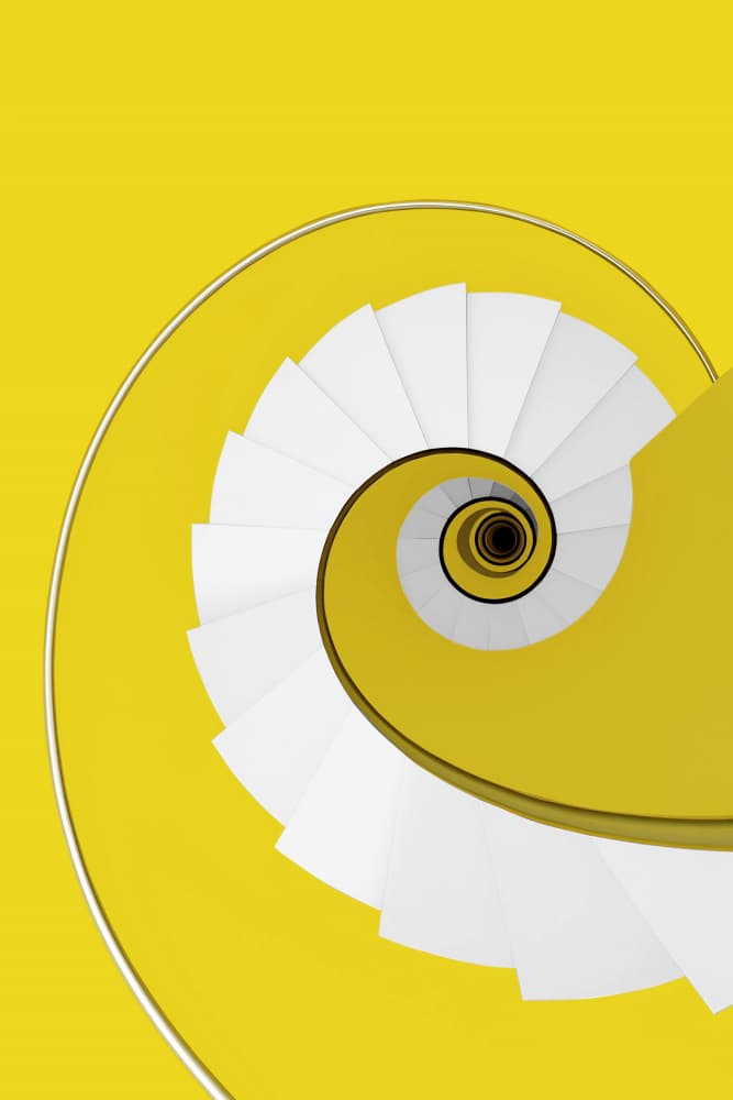 Yellow Spiral Staircase by Jorge Pimenta — canvas wall art