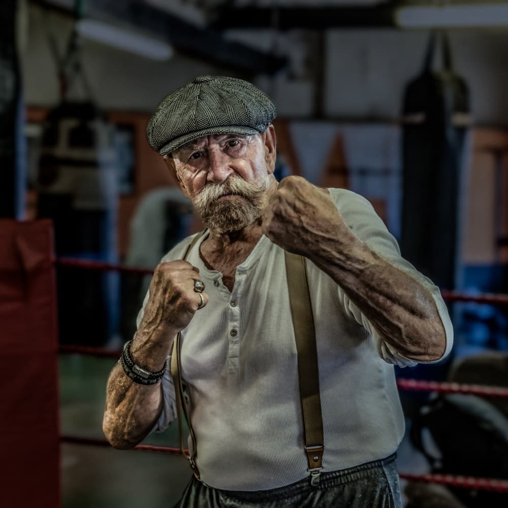 Veteran Boxer Stance by David Bennion — canvas wall art