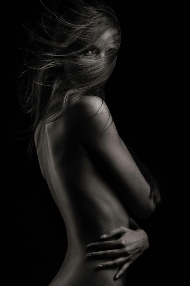 Mysterious Woman Glancing Back by Martin Krystynek MQEP — canvas wall art