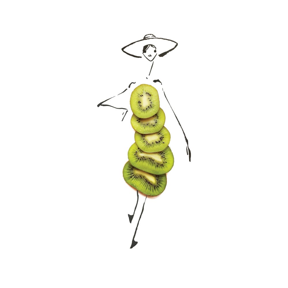 Kiwi Fashion Woman by Gretchen Roehrs — canvas wall art