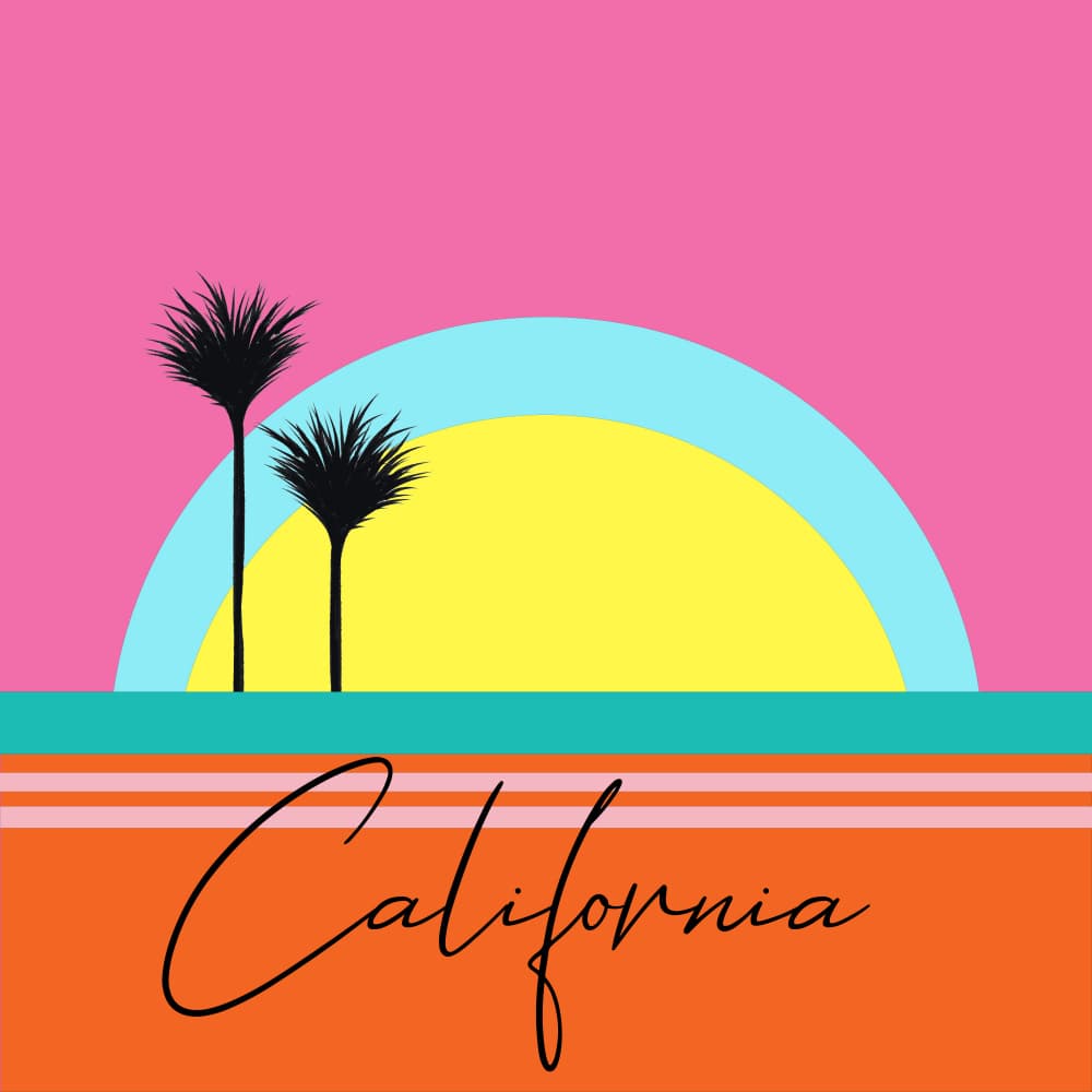 California Retro Sunset by Bronwyn Baker — canvas wall art
