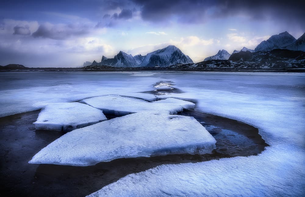 Frozen Mountain Landscape by Fran Osuna — canvas wall art