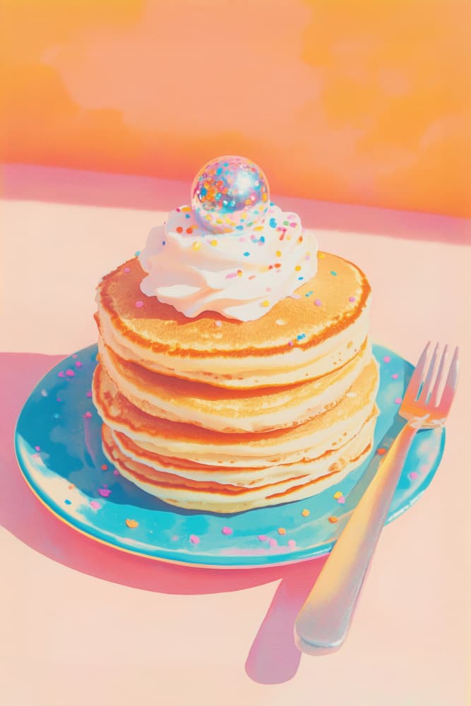 Whimsical Pancake Stack by Melloi Art Prints — canvas wall art